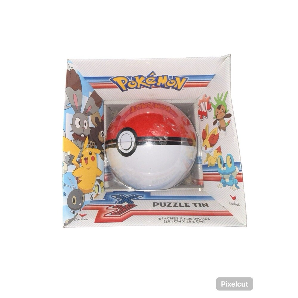 POKEMON Kids Puzzle Tin Poke Ball Tin 100 Piece Jigsaw Puzzle NIB Pokémon X & Y